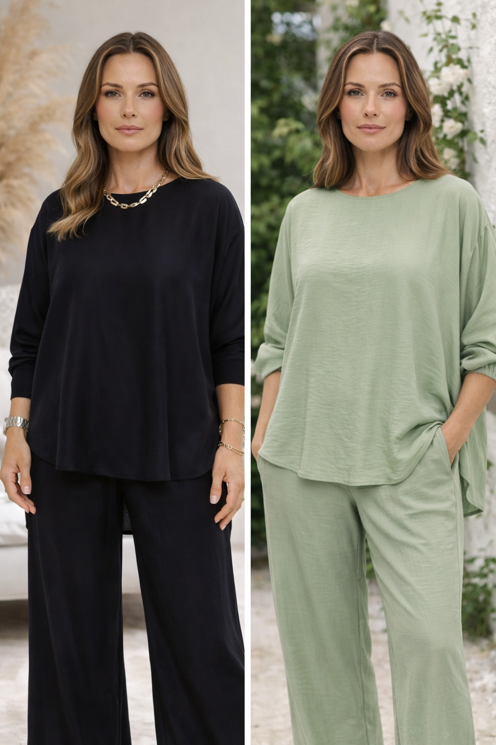 Semira | Lightweight Elegant Set with Wide Pants