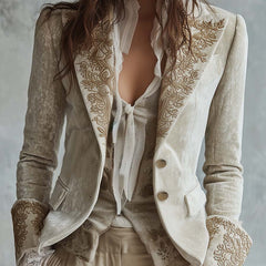 Embroidered Tailored Blazer