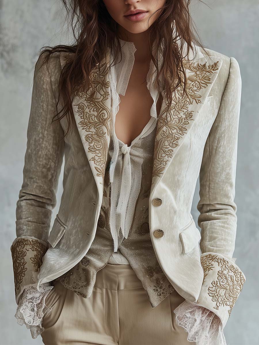Embroidered Tailored Blazer