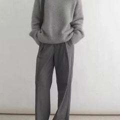 Turtleneck Dropped Shoulder Sweater