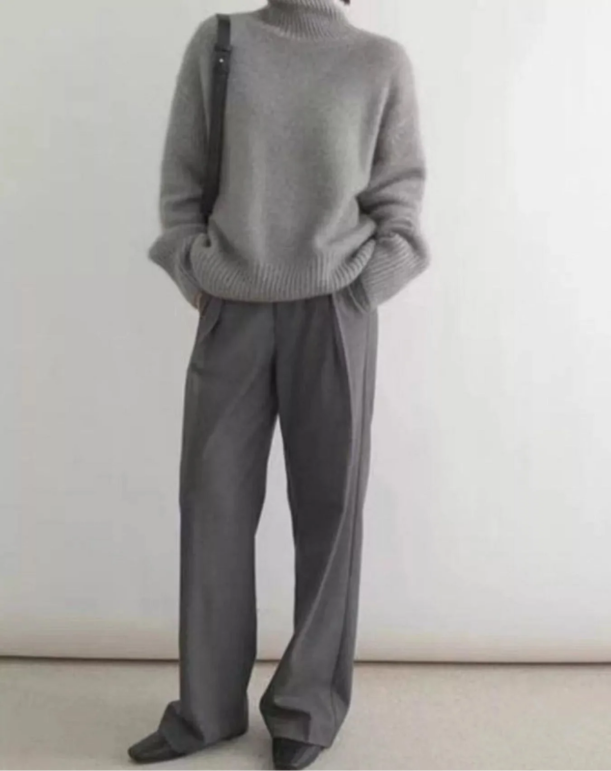 Turtleneck Dropped Shoulder Sweater