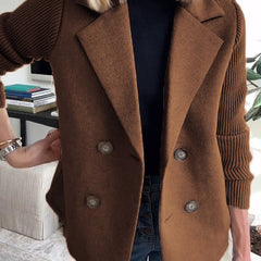 Elegant Knit-Sleeve Blazer