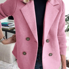 Elegant Knit-Sleeve Blazer