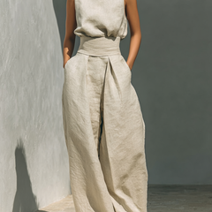 Zinnia | Sleeveless Top & Wide-Leg Pant Set
