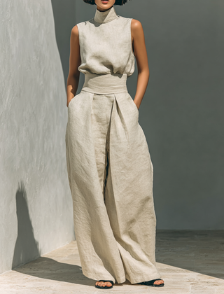 Zinnia | Sleeveless Top & Wide-Leg Pant Set