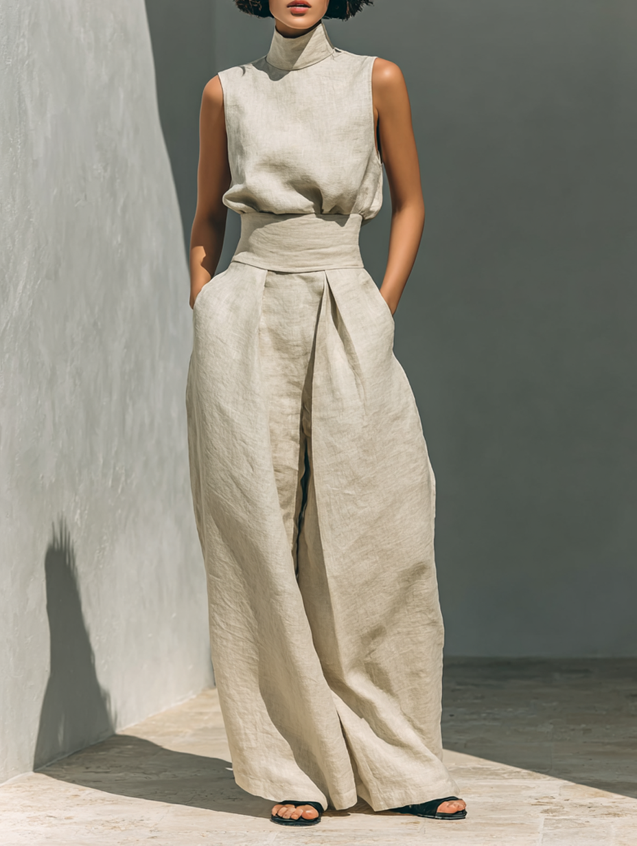 Zinnia | Sleeveless Top & Wide-Leg Pant Set
