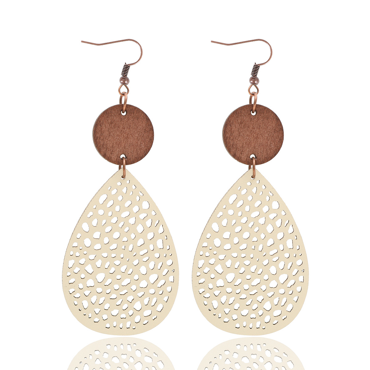 Vintage Style Hollow-Out PU Leather Drop Earrings