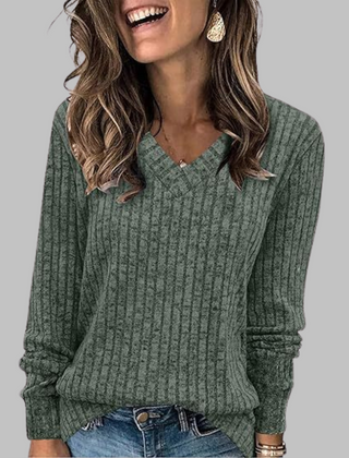 Comfy V-Neck Long Sleeve Top