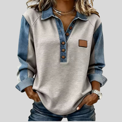 Denim Collar Pullover