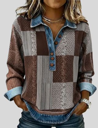 Colorblock Print Sweatshirt