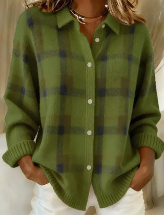 Plaid Button Cardigan