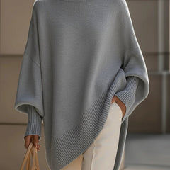 Oversized Draped Wide-Neck Sweater