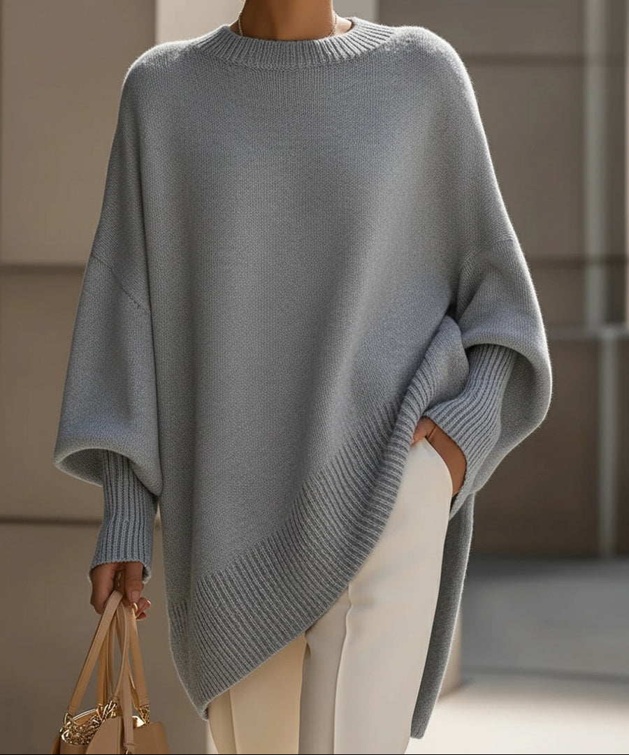 Oversized Draped Wide-Neck Sweater