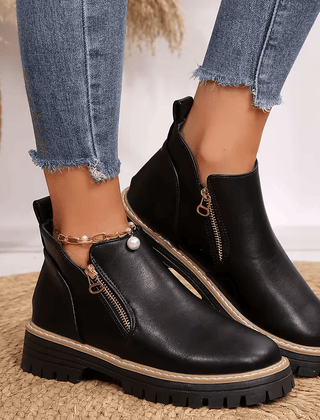 Nova | Platform Ankle Boots with Side Zipper