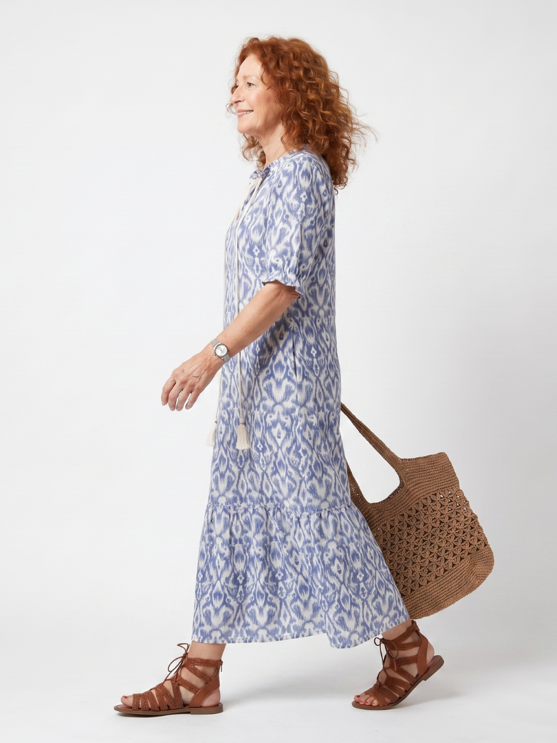 Vera | Flowy Midi Dress with Tie Detail