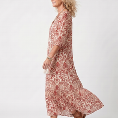 Nikki | Flowy Midi Dress with Embellished Print