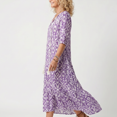 Marisa | Flowy Printed Midi Dress with Tie Detail
