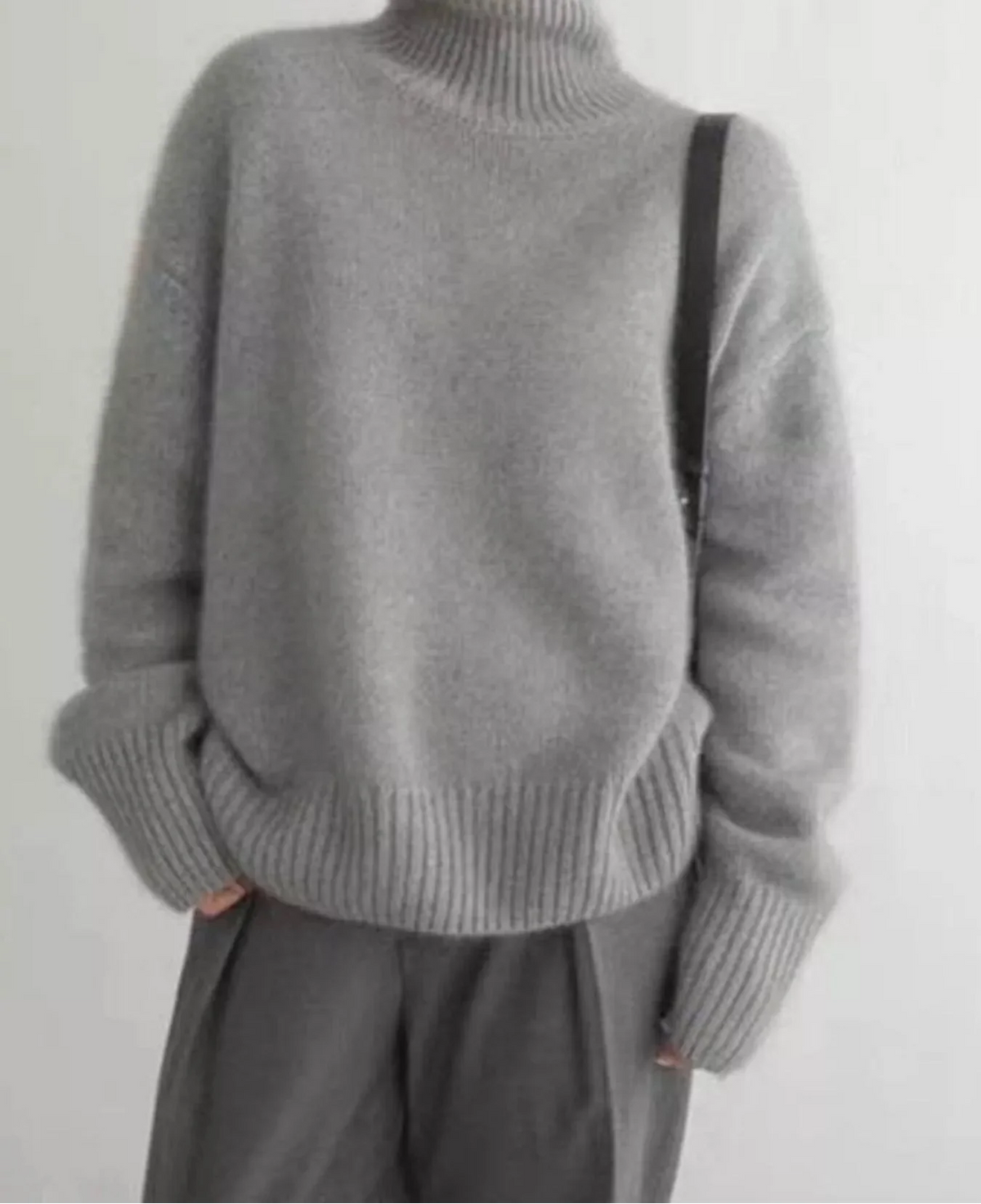 Turtleneck Dropped Shoulder Sweater