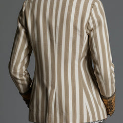 Artful Striped Lapel Blazer