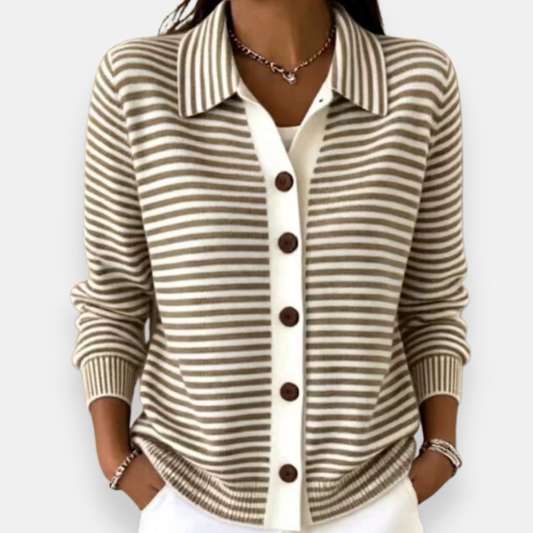 Striped Button Cardigan