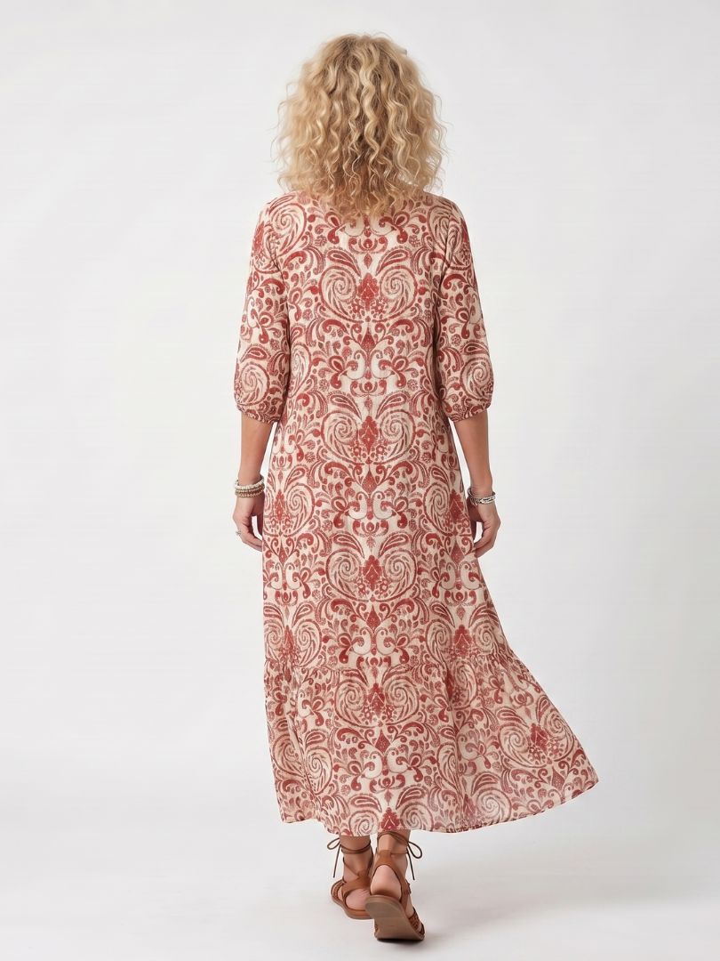Nikki | Flowy Midi Dress with Embellished Print