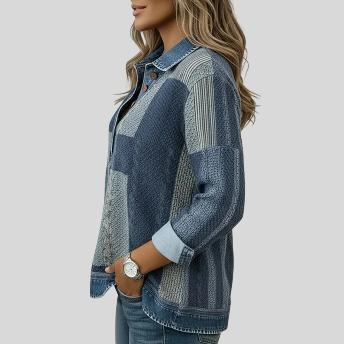 Colorblock Print Sweatshirt