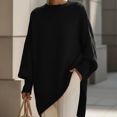 Oversized Draped Wide-Neck Sweater
