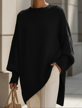 Oversized Draped Wide-Neck Sweater