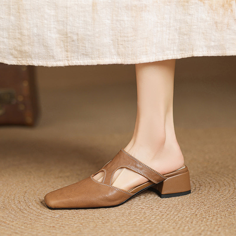 Genuine Leather Mules