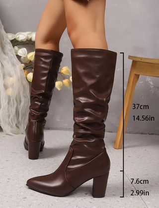 Long Pleated Sleeve Boots