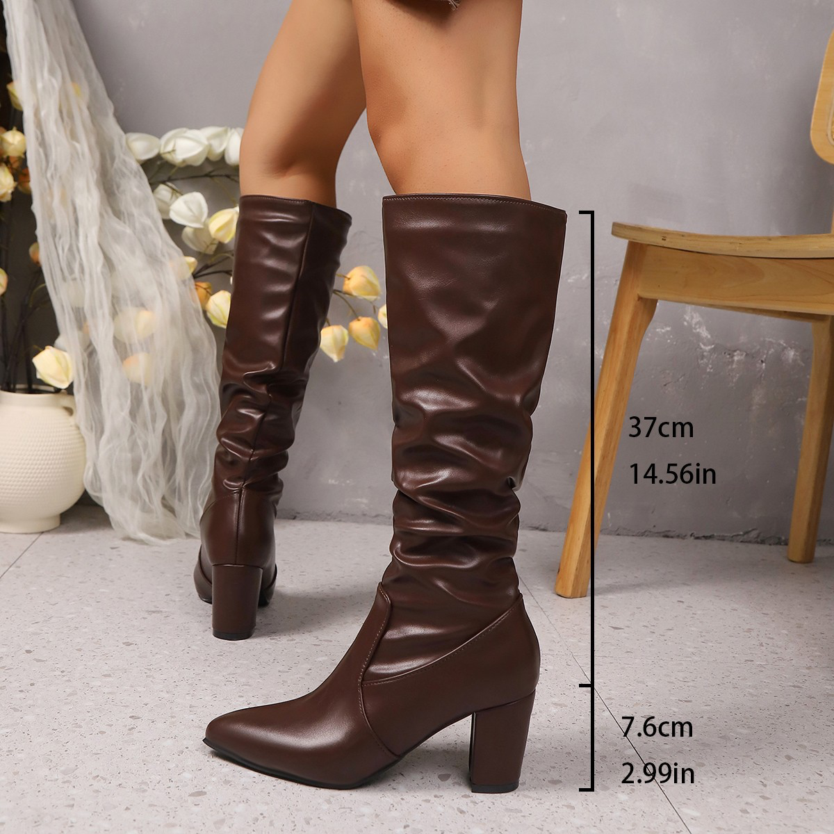Long Pleated Sleeve Boots