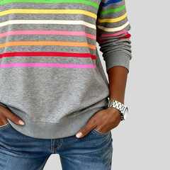Colourful Striped Quarter-Zip Sweatshirt