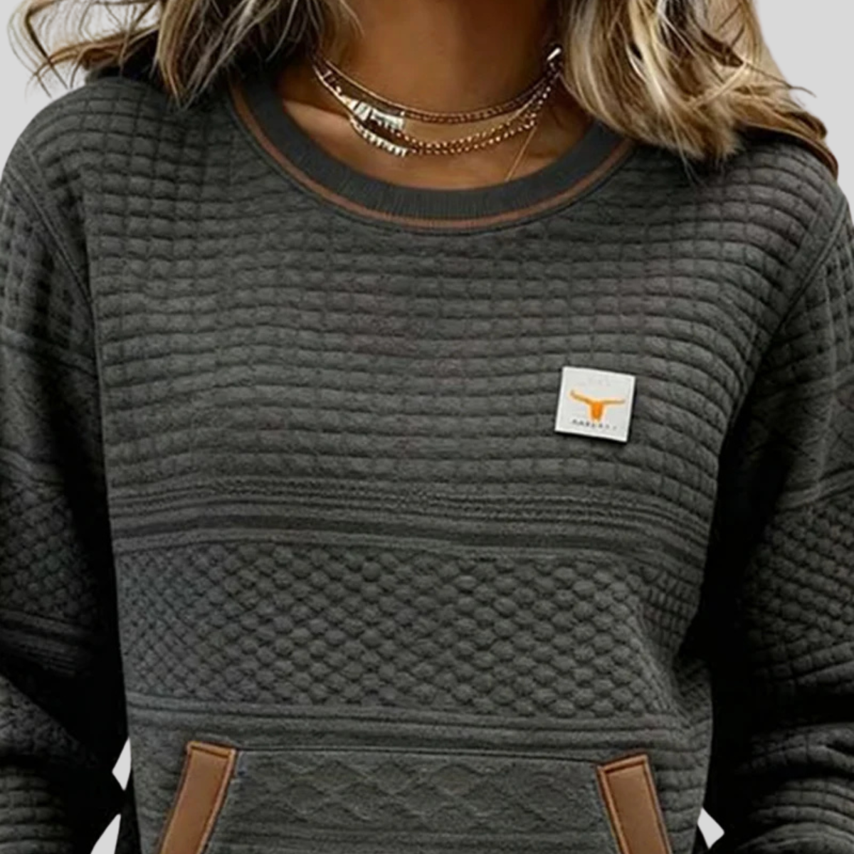 Crew Neck Colorblock Sweatshirt