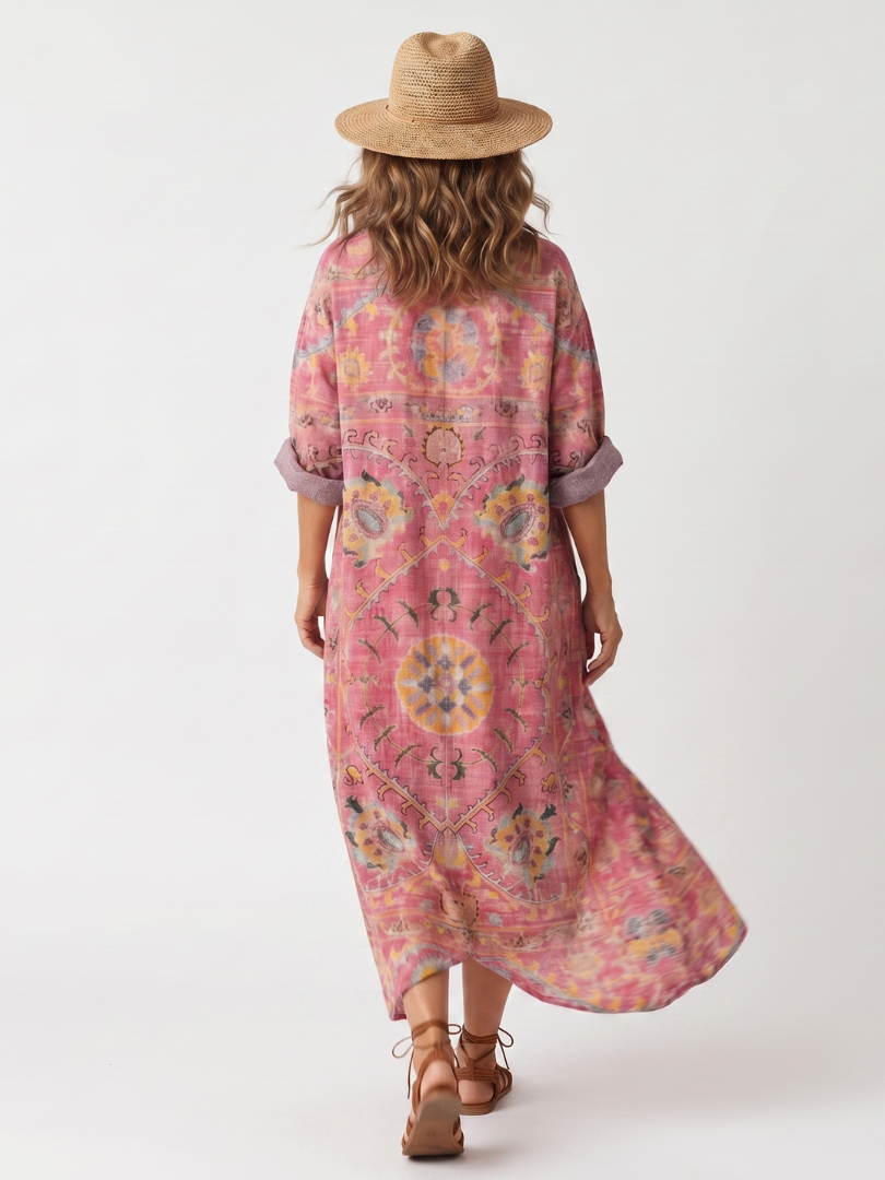 Clara | Printed Midi Dress with Pockets