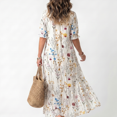 Tessa | Flowy Botanical-Print Midi Dress