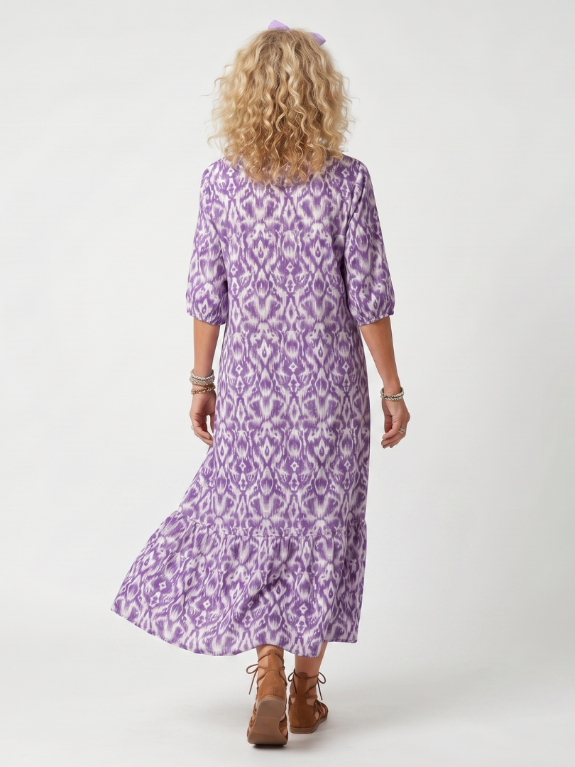 Marisa | Flowy Printed Midi Dress with Tie Detail