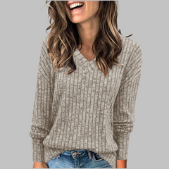 Comfy V-Neck Long Sleeve Top