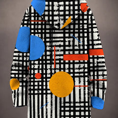 Modern Art-Print Hooded Jacket