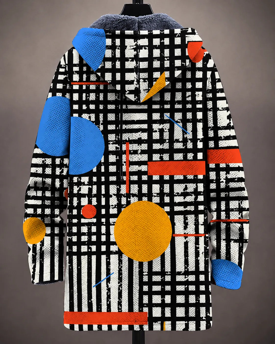 Modern Art-Print Hooded Jacket