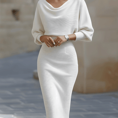 Draped Batwing-Sleeve Dress for Women