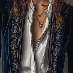 Embroidered Longline Jacket