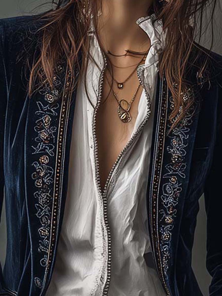 Embroidered Longline Jacket