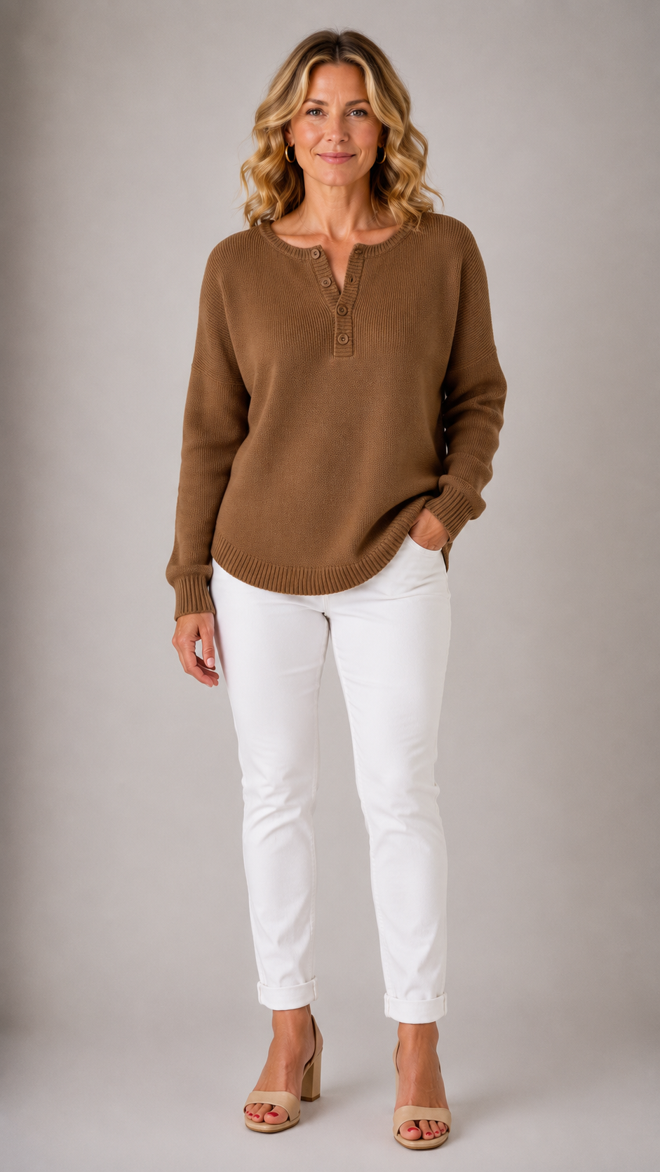 Monica | Classic Button Knit Sweater