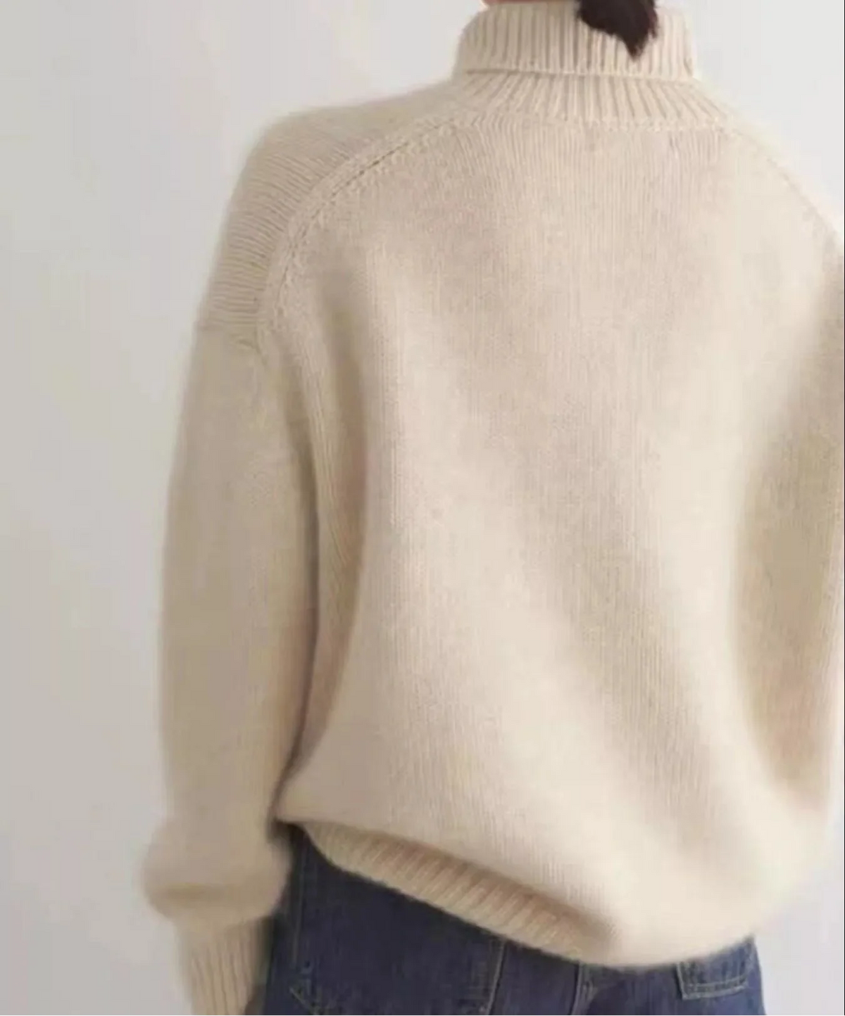 Turtleneck Dropped Shoulder Sweater