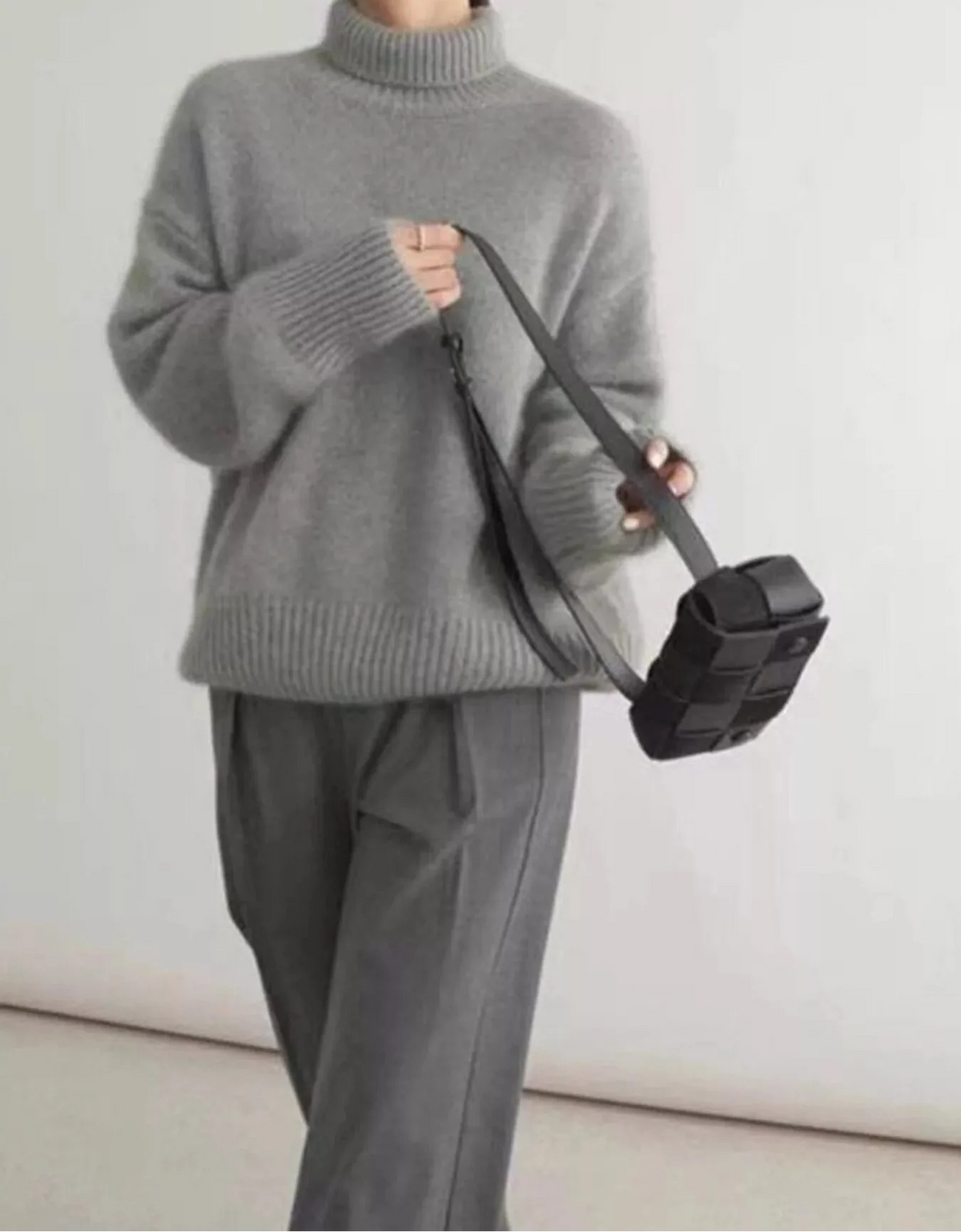 Turtleneck Dropped Shoulder Sweater