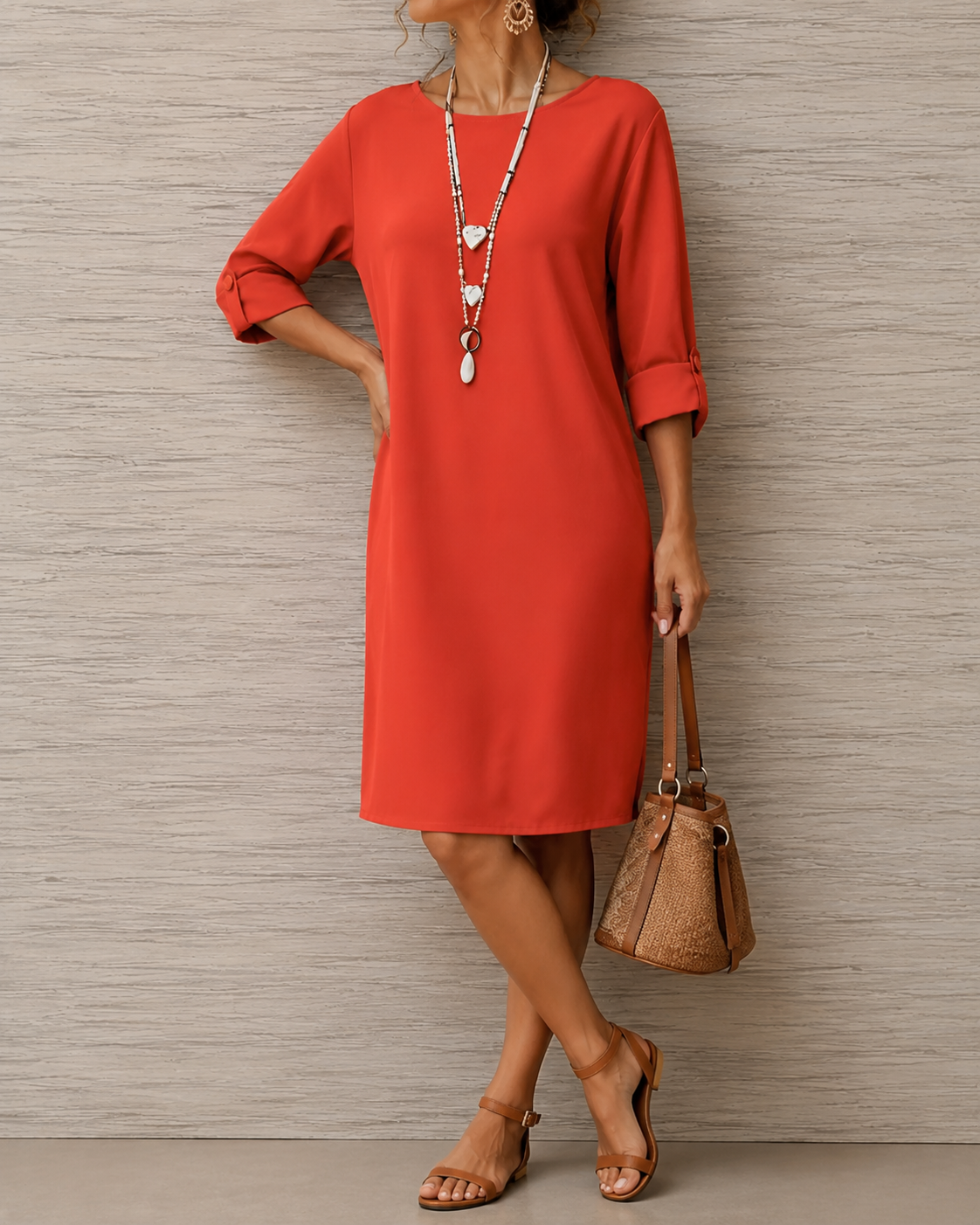 Tummy-Concealing Midi Dress