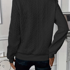 Ladies' zip-up cable knit jumper