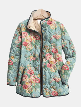 Quilted Floral Print Jacket