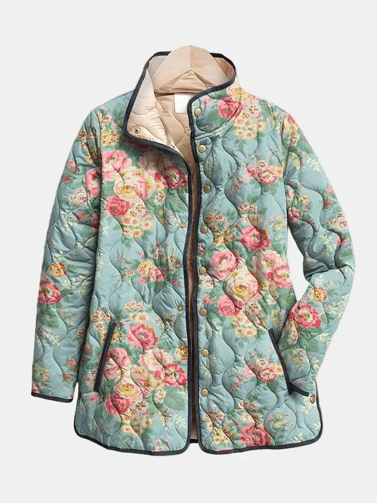 Quilted Floral Print Jacket