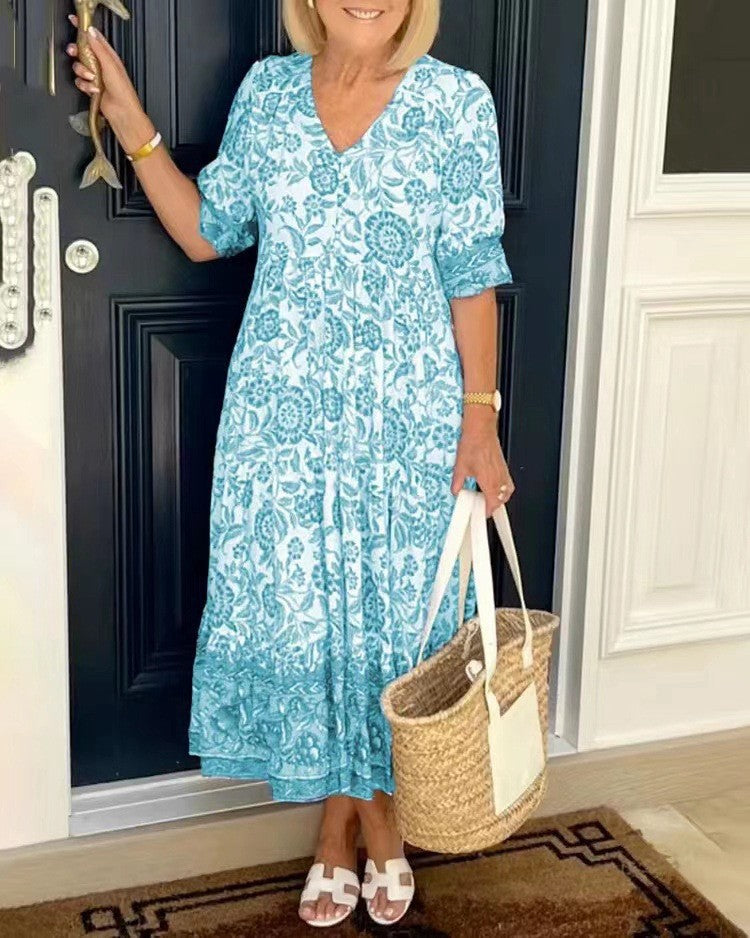 Keisha | Stylish Floral Dress with Sweetheart Neckline